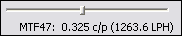 Spatial frequency by user defined MTF level (contrast)